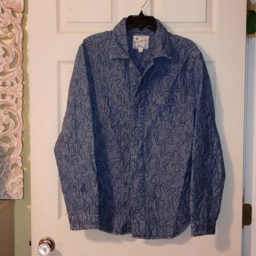 Lucky brand denim quilted shacket medium